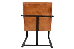 Maguire Accent Saddle Chair In Brown Leather
