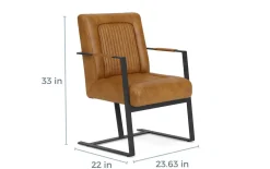Maguire Accent Saddle Chair In Brown Leather