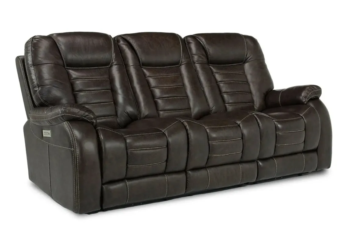 Malibu 3 Power Sofa In Chocolate Leather