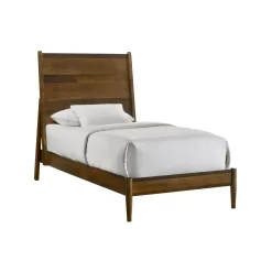 Malibu Panel Bed, Dresser, Mirror & Nightstand In Walnut, Twin