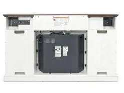 Manning Bluetooth Console W/ Fireplace Insert In White, 68 Inch