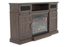 Manning Bluetooth Console W/ Fireplace Insert In White, 68 Inch