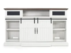 Manning Bluetooth Console W/ Fireplace Insert In White, 68 Inch