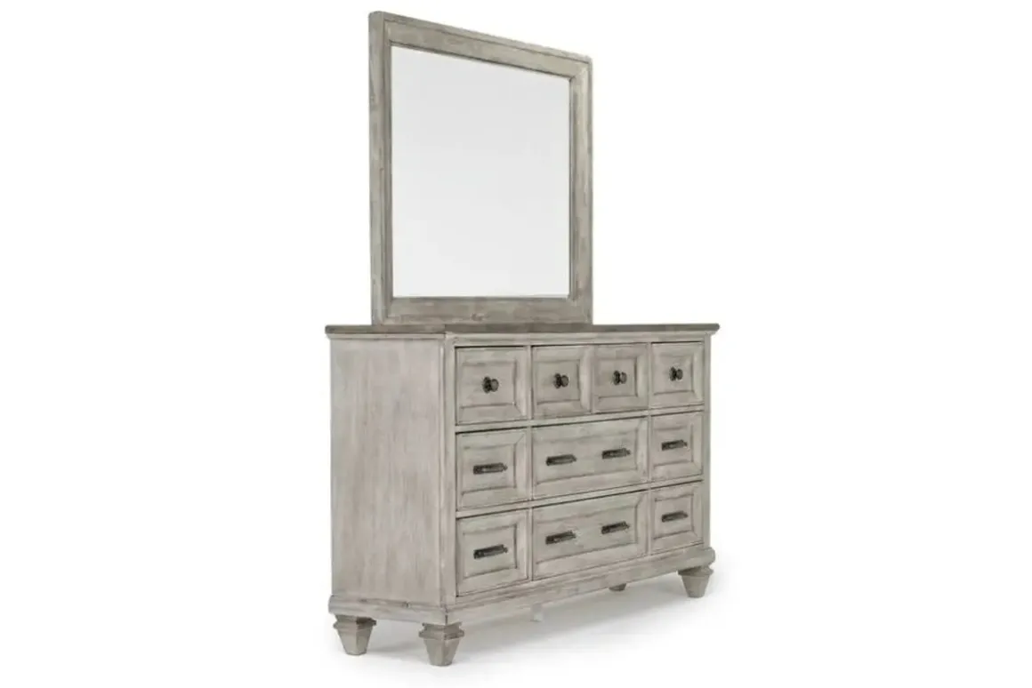 Mariana Bed, Dresser, Mirror & Nightstand In Vintage Creme, Queen
