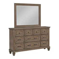 Mariana Bed, Dresser, Mirror & Nightstand In Vintage Creme, Queen