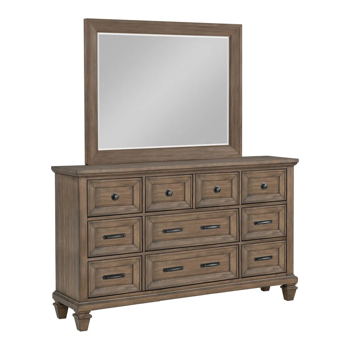 Mariana Bed, Dresser, Mirror & Nightstand In Vintage Creme, Queen