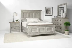 Mariana Panel Bed In Vintage Creme, Queen