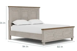 Mariana Panel Bed In Vintage Creme, Queen