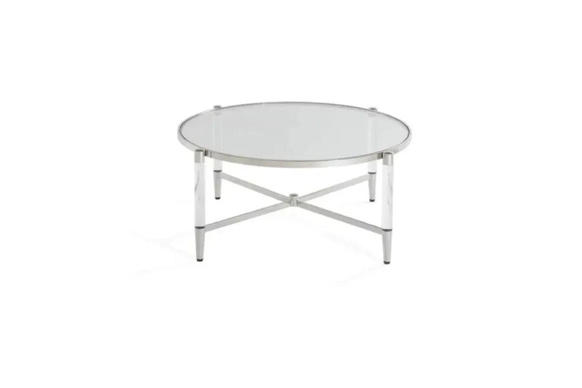 Marilyn Coffee Table In Glass/Acrylic/Polished Stainless Steel