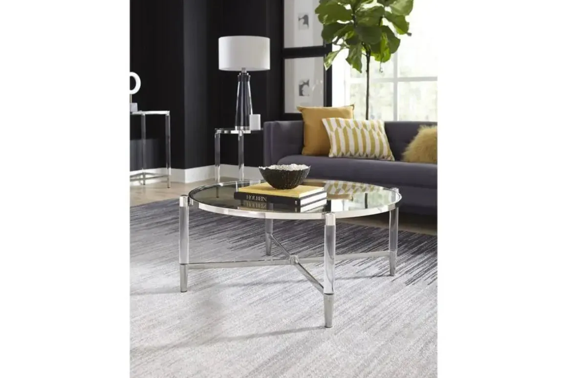 Marilyn Coffee Table In Glass/Acrylic/Polished Stainless Steel