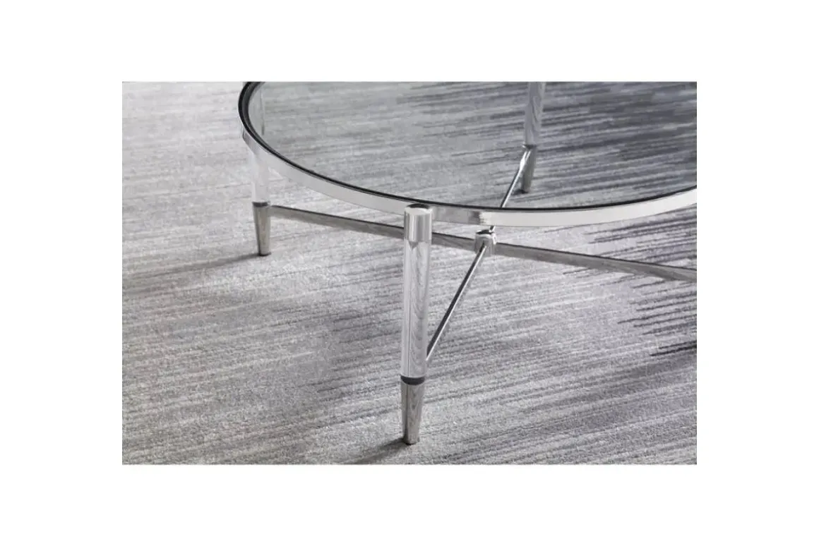 Marilyn Coffee Table In Glass/Acrylic/Polished Stainless Steel
