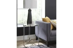 Marilyn End Table In Glass/Acrylic/Polished Stainless Steel
