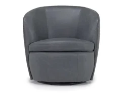 Market Swivel Club Chair In Noce Taupe Leather