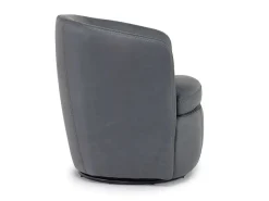 Market Swivel Club Chair In Noce Taupe Leather