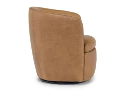 Market Swivel Club Chair In Noce Taupe Leather