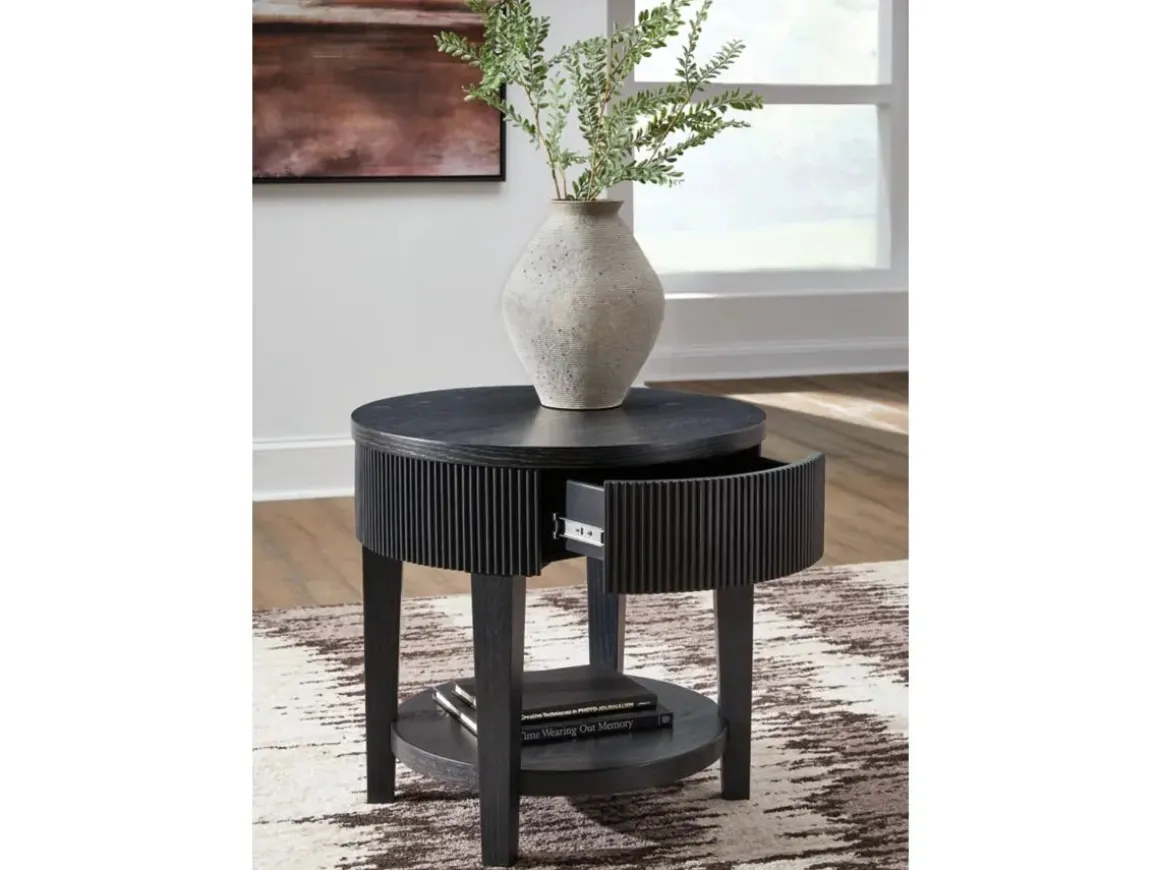 Marstream End Table In Charcoal Black