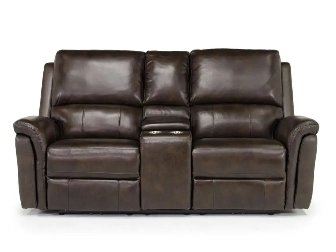 Martina 2 Power Loveseat In Dark Brown
