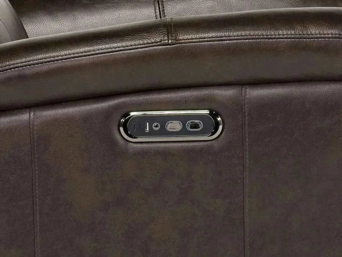 Martina 2 Power Loveseat In Dark Brown