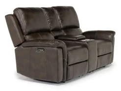 Martina 2 Power Sofa & Loveseat In Dark Brown