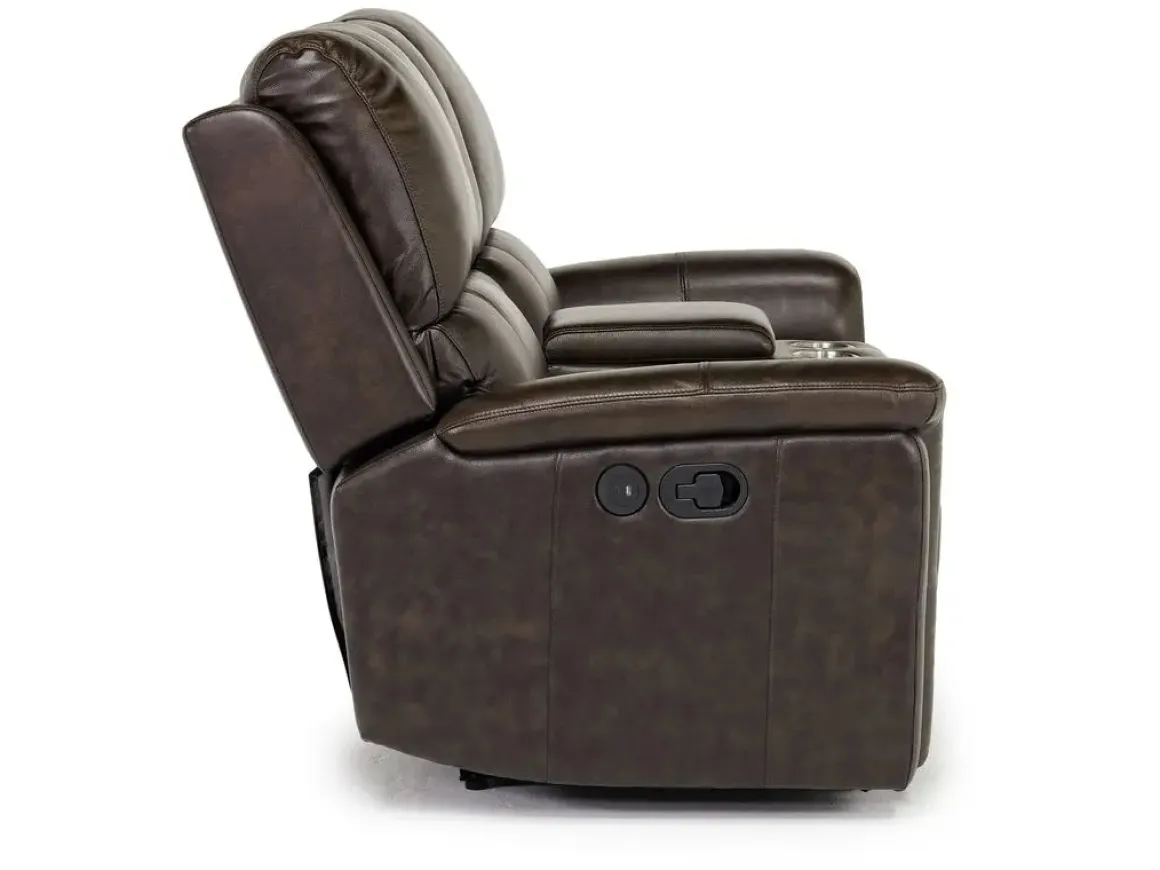 Martina Reclining Loveseat In Dark Brown