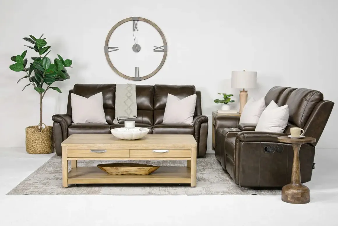 Martina Reclining Loveseat In Dark Brown