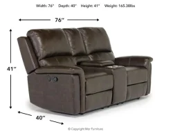 Martina Reclining Loveseat In Dark Brown