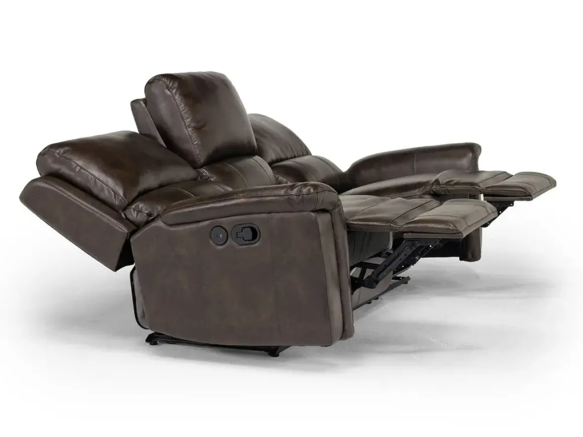 Martina Reclining Sofa & Loveseat In Dark Brown