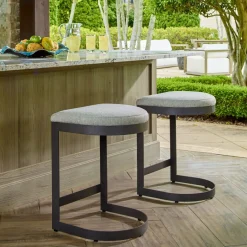Maude Outdoor Counter Height Stool In Black