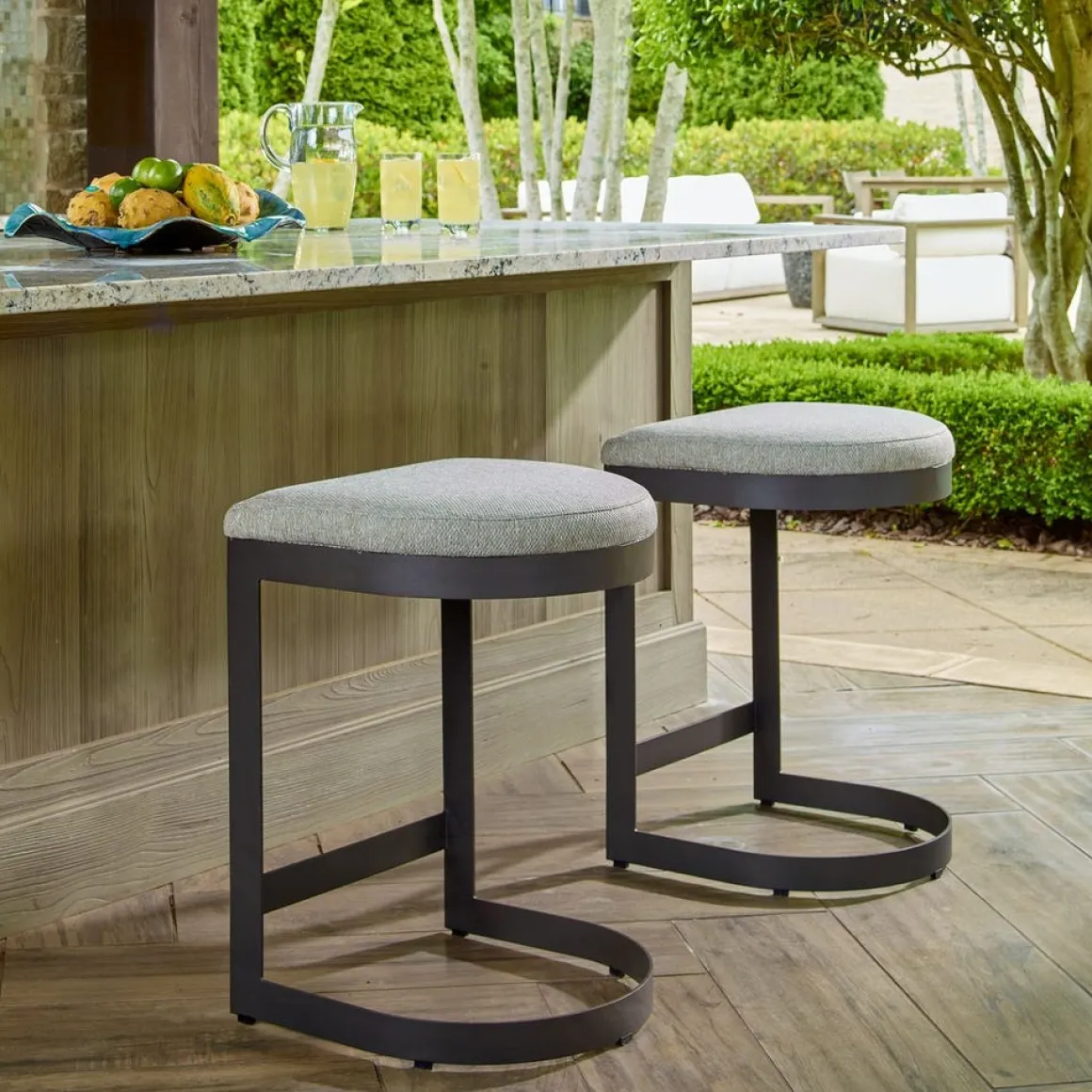Maude Outdoor Counter Height Stool In Black