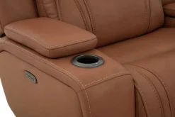 Max 6 Piece 2 Power Sectional In Aline Timber Leather