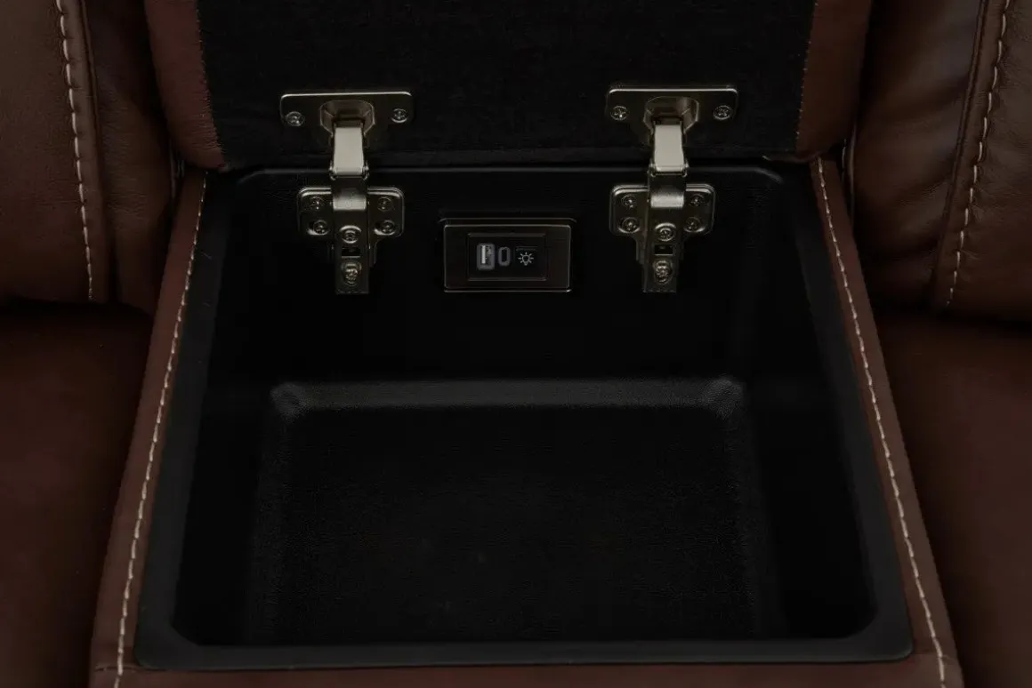 Max 6 Piece 2 Power Sectional In Aline Timber Leather