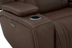 Max 6 Piece 2 Power Sectional In Aline Timber Leather