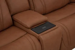 Max 6 Piece 2 Power Sectional In Aline Timber Leather