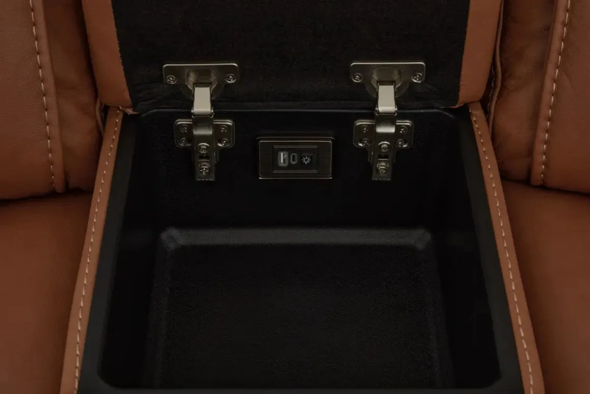 Max 6 Piece 2 Power Sectional In Aline Timber Leather