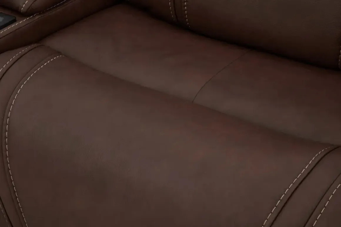 Max 6 Piece 2 Power Sectional In Aline Timber Leather