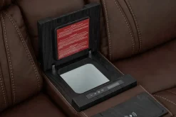 Max 6 Piece 2 Power Sectional W/ 2 Power Armless Recliner In Aline Timber Leather