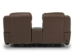 Max 2 Power Console Loveseat In Aline Timber Leather