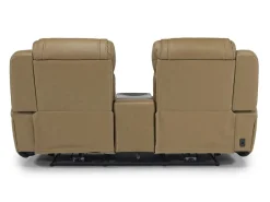 Max 2 Power Console Loveseat In Aline Timber Leather