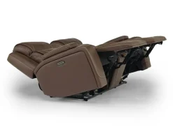 Max 2 Power Console Loveseat In Aline Timber Leather