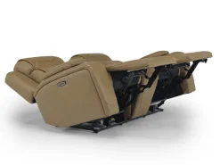 Max 2 Power Console Loveseat In Aline Timber Leather