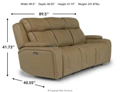 Max 2 Power Sofa In Aline Butternut Leather