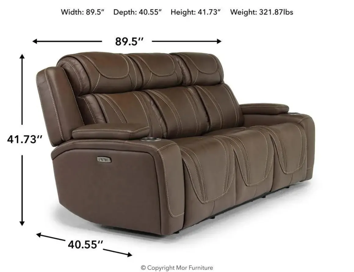 Max 2 Power Sofa In Aline Butternut Leather