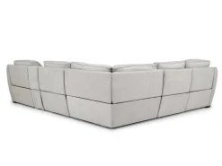 Mayflower 6 Piece 2 Power Chaise Sectional W/ 2 Power Armless Recliner & Audio Console In Ashland Sand, Left Facing