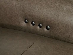 Mayflower 6 Piece 2 Power Chaise Sectional W/ Audio Console In Seville Umber Leather, Left Facing