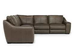 Mayflower 5 Piece 2 Power Sectional In Seville Umber Leather