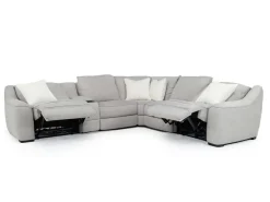 Mayflower 6 Piece 2 Power Sectional W/ Audio Console In Ashland Sand