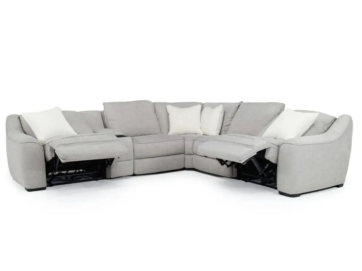 Mayflower 6 Piece 2 Power Sectional W/ Audio Console In Ashland Sand