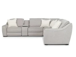 Mayflower 6 Piece 2 Power Sectional W/ Audio Console In Ashland Sand