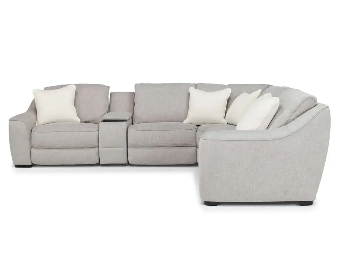 Mayflower 6 Piece 2 Power Sectional W/ Audio Console In Ashland Sand