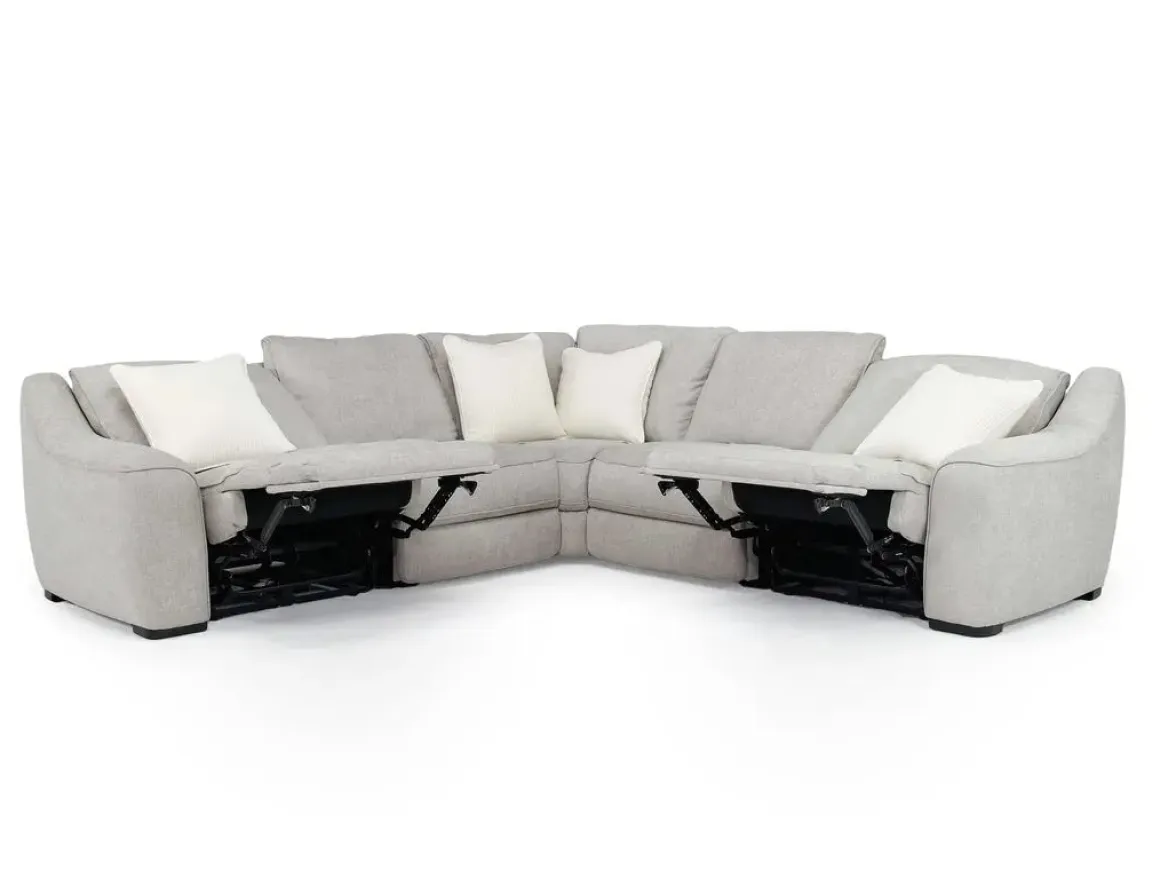 Mayflower 5 Piece 2 Power Sectional In Ashland Sand